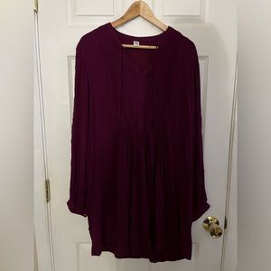 Old Navy Magenta Long-Sleeved Dress